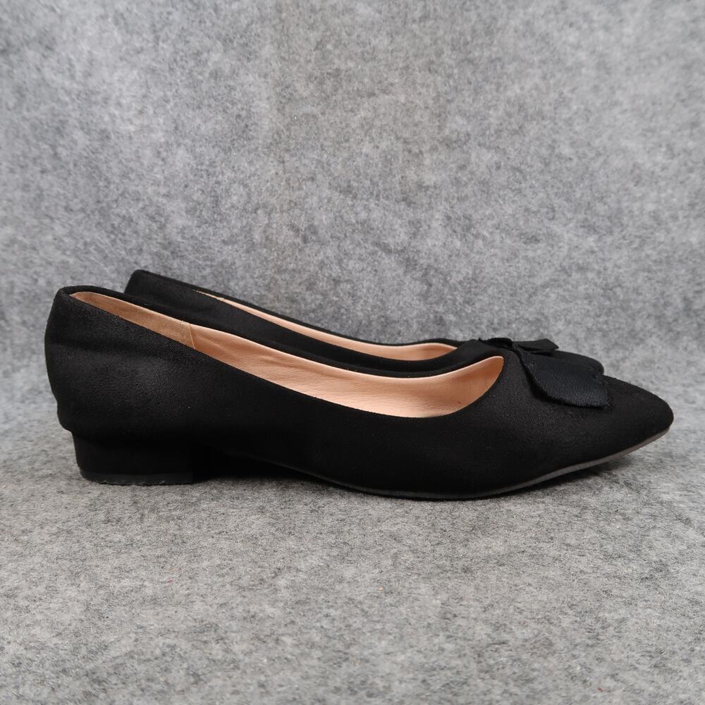 Fashion Shoes Womens 40 Loafer Pumps Low Heel Almond Toe Black Classic Slip On
